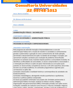 Projeto de extensão II - Administração Pública