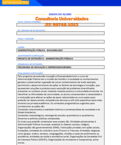 Projeto de extensão II - Administração Pública