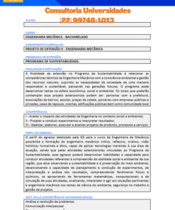 Projeto de extensão II - Engenharia Mecânica