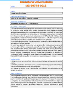 Projeto de extensão II - Gestão Pública