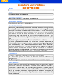 Projeto de extensão II - Gestão de Cooperativas