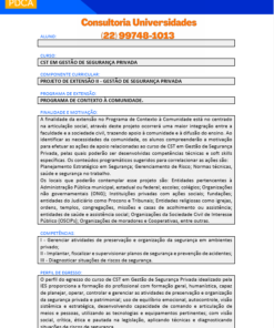 Projeto de extensão II - Gestão de Segurança Privada