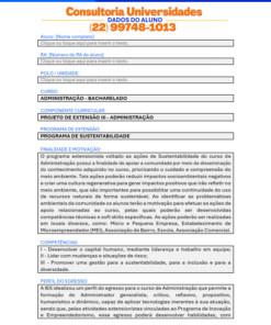 Projeto de extensão III - Administração