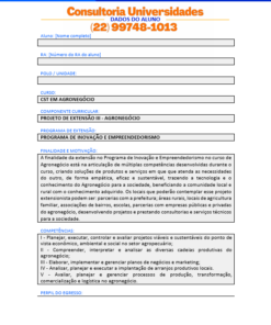 Projeto de extensão III - Agronegócio