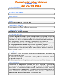 Projeto de extensão III - Ciências Econômicas