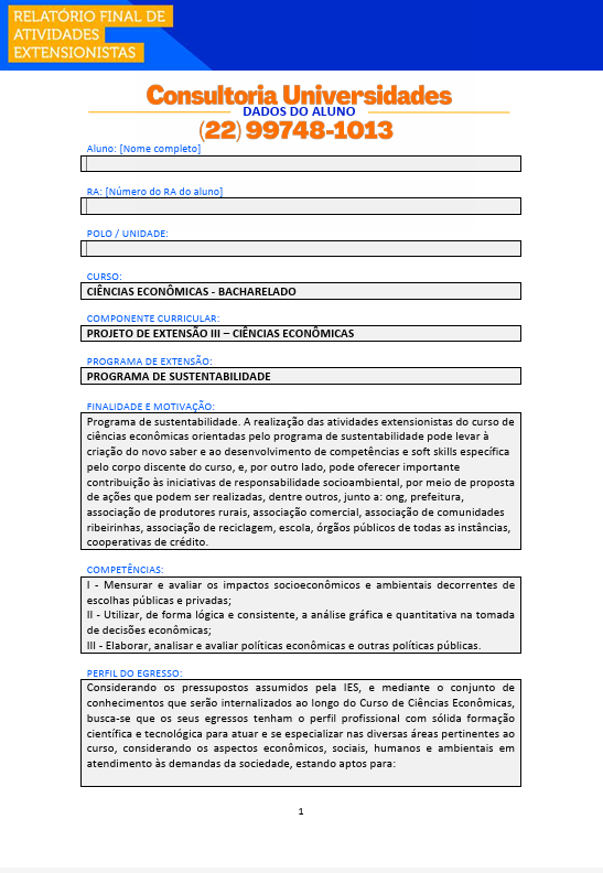 Projeto de extensão III - Ciências Econômicas U Projeto de extensão III - Ciências Econômicas
