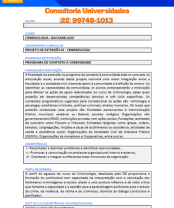 Projeto de extensão III - Criminologia