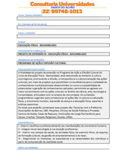 Projeto de extensão III - Educação Física – Bacharelado