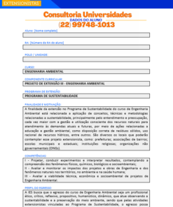 Projeto de extensão III - Engenharia Ambiental