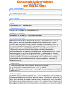 Projeto de extensão III - Engenharia Civil. 