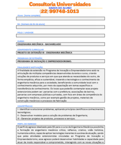 Projeto de extensão III - Engenharia Mecânica