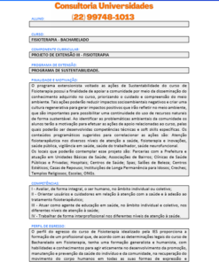 Projeto de extensão III - Fisioterapia