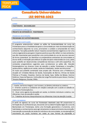 Projeto de extensão III - Fisioterapia