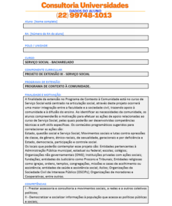 Projeto de extensão III - Serviço Social