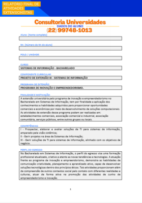 Projeto de extensão III - Sistemas de informação