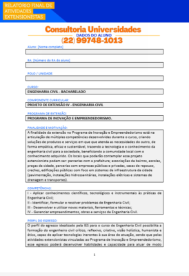 Projeto de extensão IV - Engenharia Civil