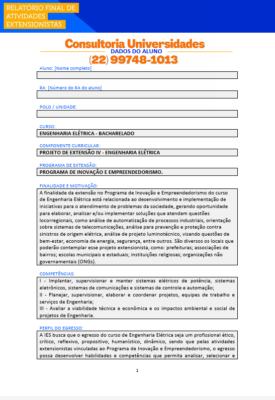 Projeto de extensão IV - Engenharia Elétrica