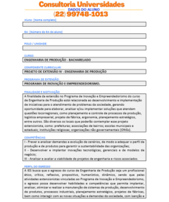 Projeto de extensão IV - Engenharia de Produção